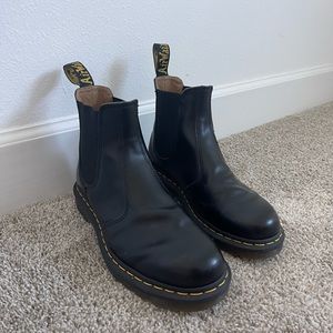 Dr Martens: 2976 Yellow Stitch Smooth Leather Chelsea Boots